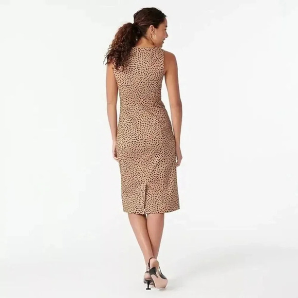 J.CREW Women's Leopard Sleeveless Sheath Midi Dress - Picture 2 of 14